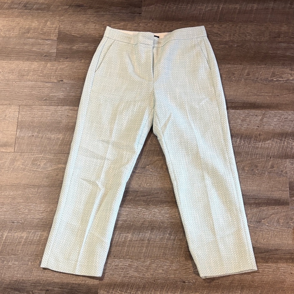 J. Crew white and mint cropped pants